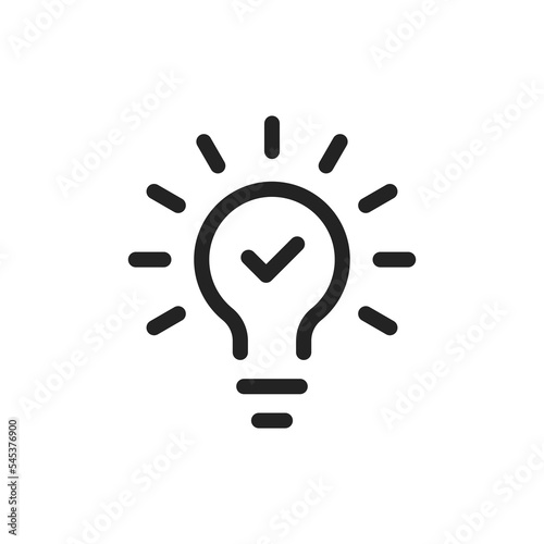 black bulb with checkmark like quick tip icon