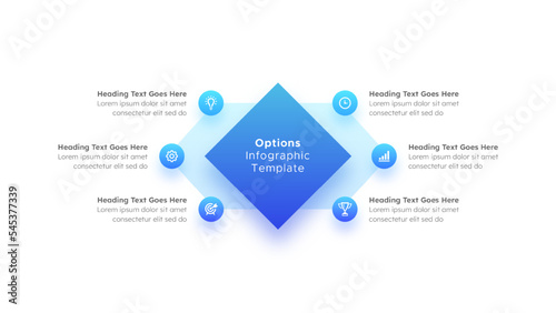 Six 6 Steps Options Circle Business Infographic Modern Design Template