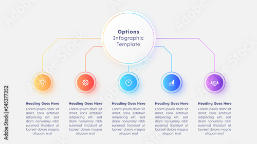 Five 5 Steps Options Business Infographic Modern Design Template