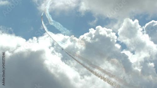 Planes at the airshow show different aerobatics