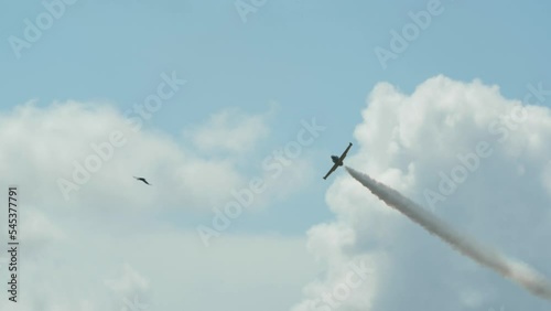 Planes at the airshow show different aerobatics