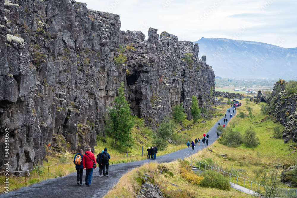 Landscape of Þingvellir National Park (Iceland)