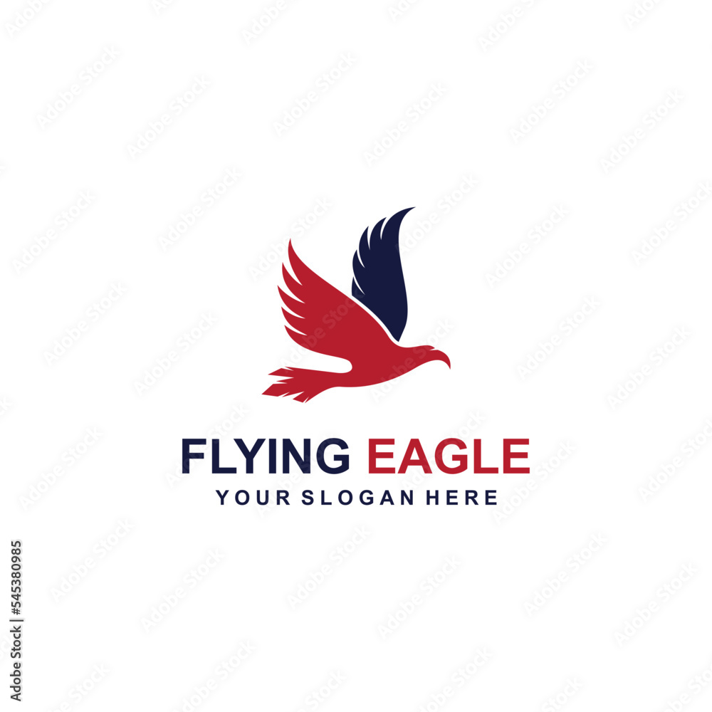 Flying Eagle Logo Vector Illustration Emblem Flying Eagle Logo On