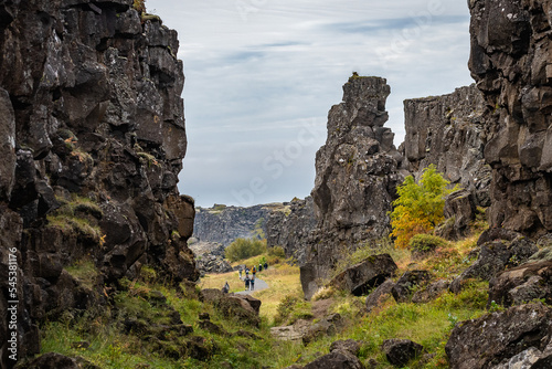 Landscape of Þingvellir National Park (Iceland)