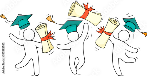 Happy students graduates with diploma