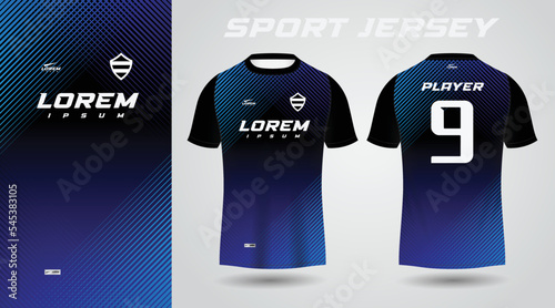 black blue t-shirt sport jersey design	
