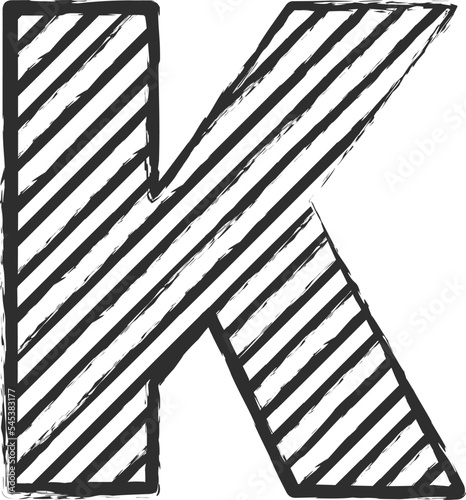 Sketch chalk style serif font handdrawn art. Chalked contour bold uppercase letters, filled with chalky lines. Decoration grunge dash elements for sketchy graphic or chalk board classroom design
