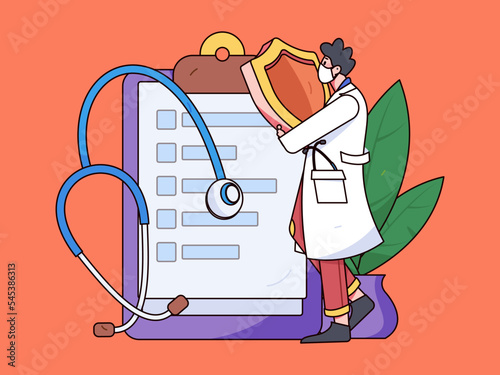 Doctor epidemic prevention and anti epidemic flat vector concept operation illustration
