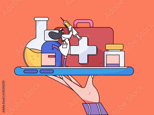 Doctor epidemic prevention and anti epidemic flat vector concept operation illustration
