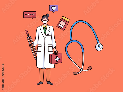Doctor epidemic prevention and anti epidemic flat vector concept operation illustration
