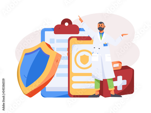 Doctor epidemic prevention and anti epidemic flat vector concept operation illustration
