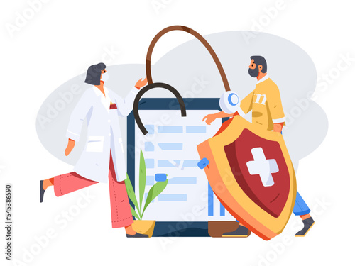Doctor epidemic prevention and anti epidemic flat vector concept operation illustration
