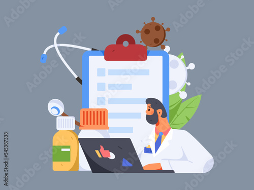 Doctor epidemic prevention and anti epidemic flat vector concept operation illustration
