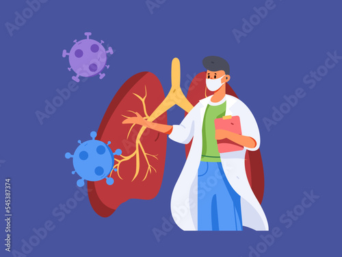 Doctor epidemic prevention and anti epidemic flat vector concept operation illustration
