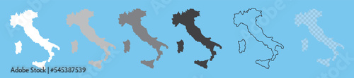 Italy Map Black Italian Border State Country Transparent Isolated Variations