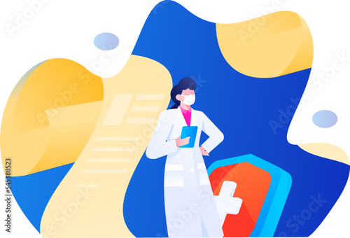 Doctor epidemic prevention and anti epidemic flat vector concept operation illustration
