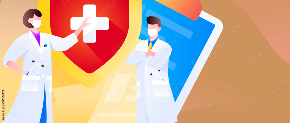 Doctor epidemic prevention and anti epidemic flat vector concept operation illustration
Doctor epidemic prevention and anti epidemic flat vector concept operation illustration