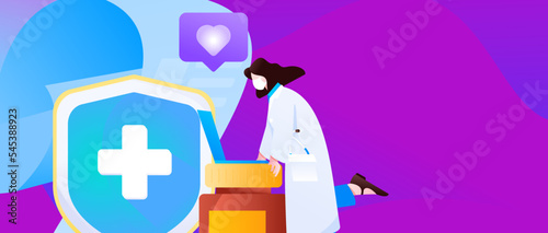 Doctor epidemic prevention and anti epidemic flat vector concept operation illustration
