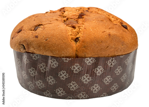 Panettone - Typical Christmas Milanese dessert, dome-shaped cake, cut out
