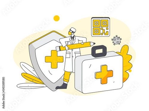 Doctor epidemic prevention and anti epidemic flat vector concept operation illustration
