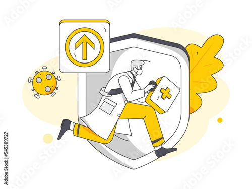 Doctor epidemic prevention and anti epidemic flat vector concept operation illustration
