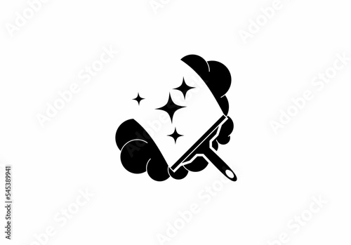wiper spray cleaning service logo isolated on white background