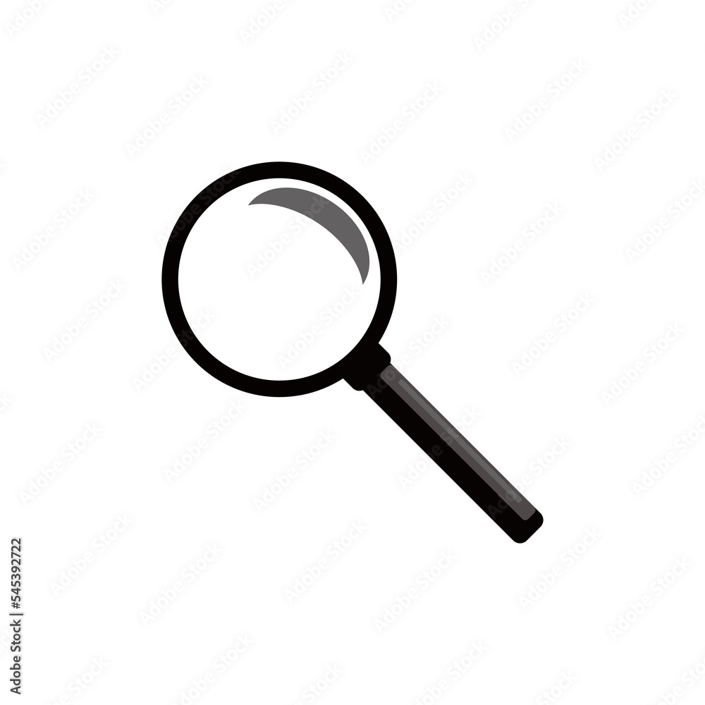 Vector magnifying glass icon on white background Vector magnifying glass icon on white background