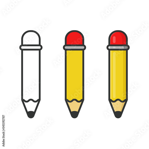 Pencil cute, pencil doodle, line art pencil, clip art pencil vector.