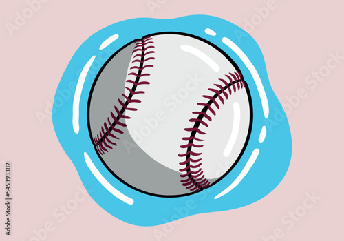 Hand drawn baseball ball vector design. Cartoon Style baseball ball icon