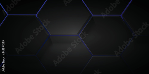 Blue background and black hexagon © lado