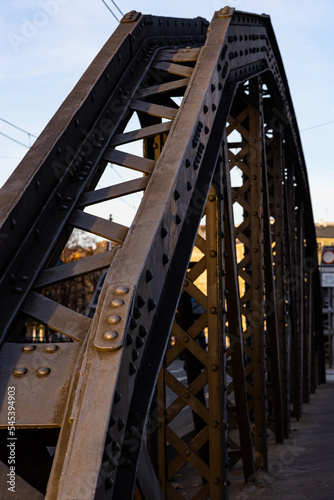steel bridge over the river