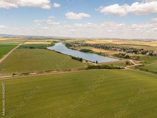 Aerial view of Jarkovci lake photo