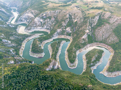Aerial view of  Uvac lake photo