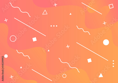 abstract geometric background, white geometric shape on orange gradient background, vector illustration minimal theme template for backdrop, web sites, banner