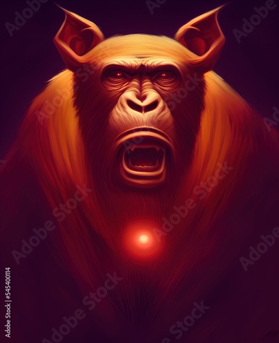 epic royal ape monkey digital oil painting illustration arts 