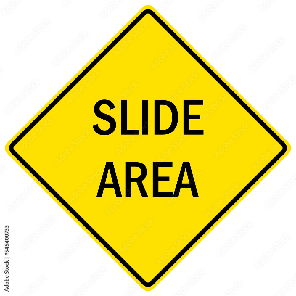Snow emergency diamond sign slide area Snow emergency diamond sign slide area