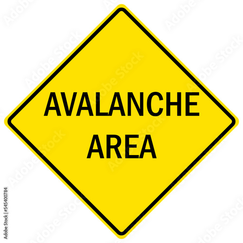 Snow emergency diamond sign avalanche area