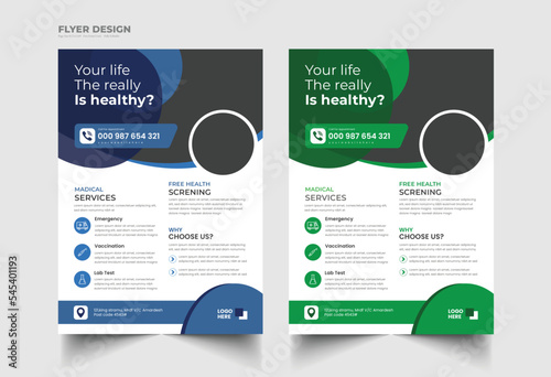 healthcare and medical cove Flyer Template Design