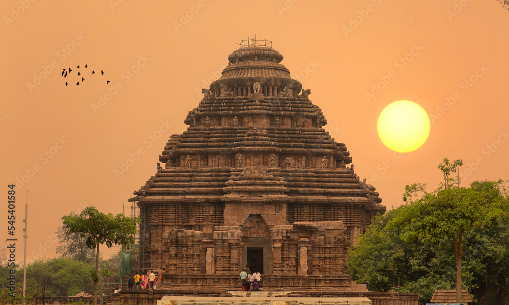 Konark Sun Temple at sunrise - An acient temple built built in the 13th ...