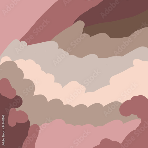 pink background with clouds