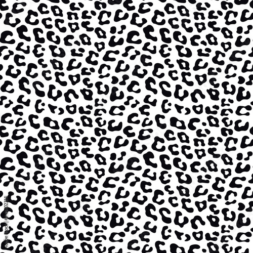  Leopard print black and white animal texture  seamless pattern for textile