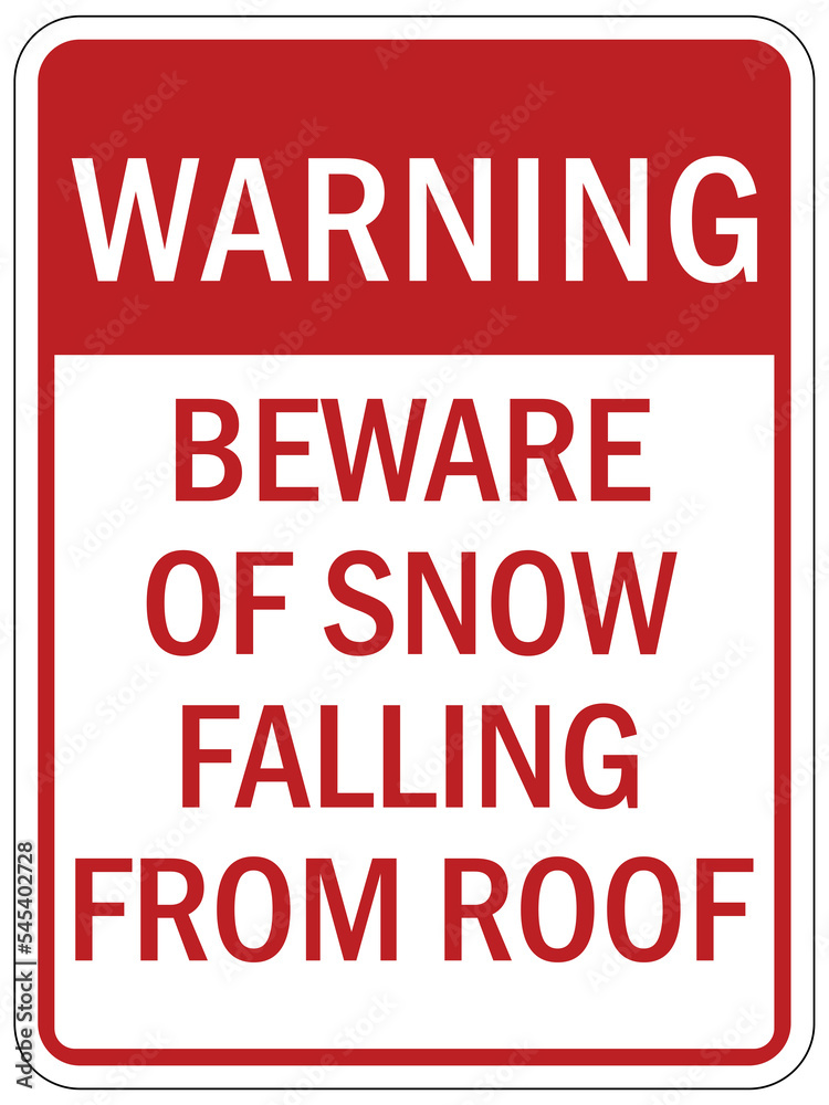Fototapeta premium Falling ice and snow warning sign