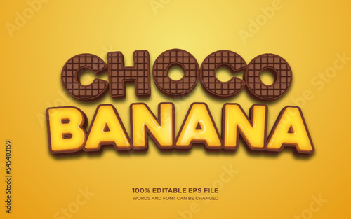 Chocolate Banana 3D editable text style effect