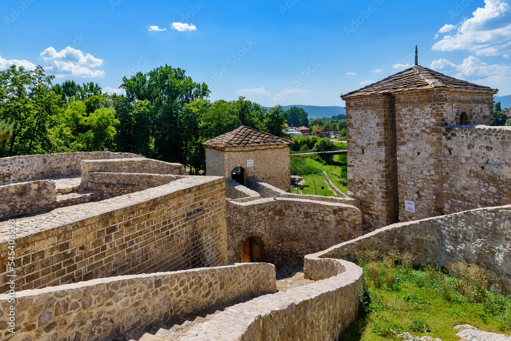Pirot, Serbia -August 27, 2022: Ancient fortress Momcilov Grad in Pirot, Serbia. Outside view of Ruins of Historical Pirot Fortress, Southern and Eastern Serbia