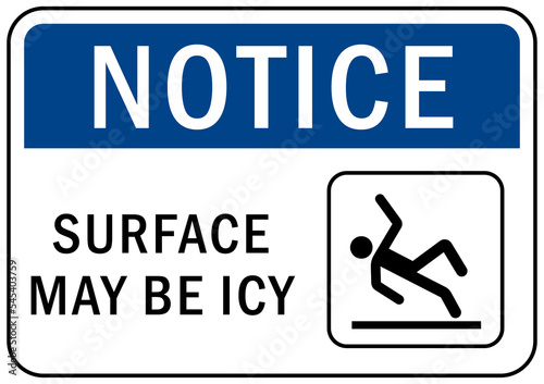 Icy warning sign surface maybe isy
