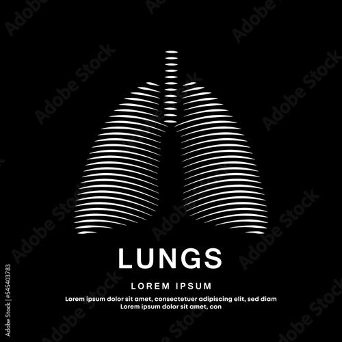 Human lungs medical structure. Creative Vector logo lungs color silhouette on a dark background. EPS 10