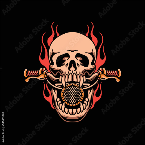 extreme biker tattoo vector design
