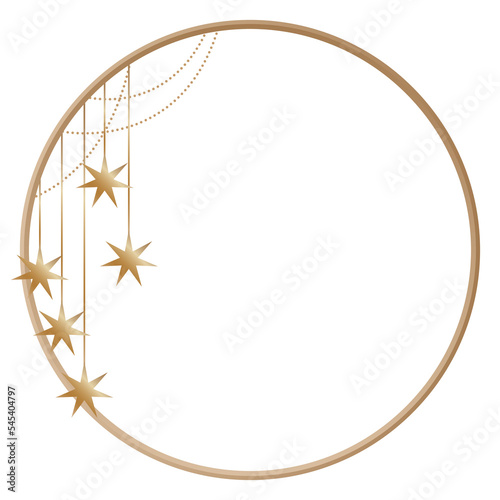 New Year Christmas Wedding Vintage Decoration Frame Border Gold Round Png Icon Symbol Silhouette Romantic Baby Sweet Dream Sleep Graphic Magic Element