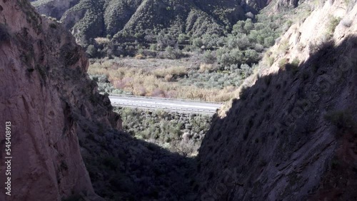 Steep terrain in Yator in the south of Spain photo