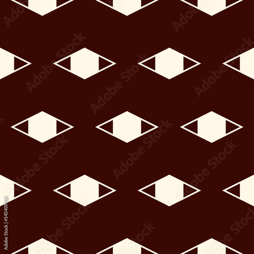 Geometric seamless pattern. Minimal style print. Diamond, rhombus motif ornament. Simple linear geo shapes background